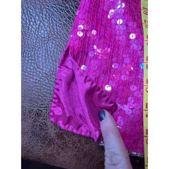 Vintage 80's Exotica Women's S Sequined Cocktail Formal Evening Disco Silk Top - Picture 8 of 10